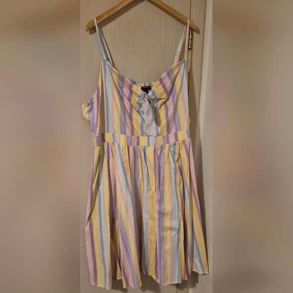 Torrid Mini Poplin Tie-Front Skater Dress - Picture 3 of 8